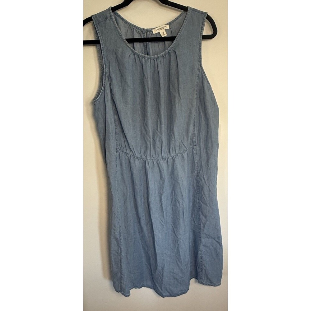 Beach Lunch Lounge Blue Soft Dress Sundress Elastic Waist Soft Casual Sz XL New